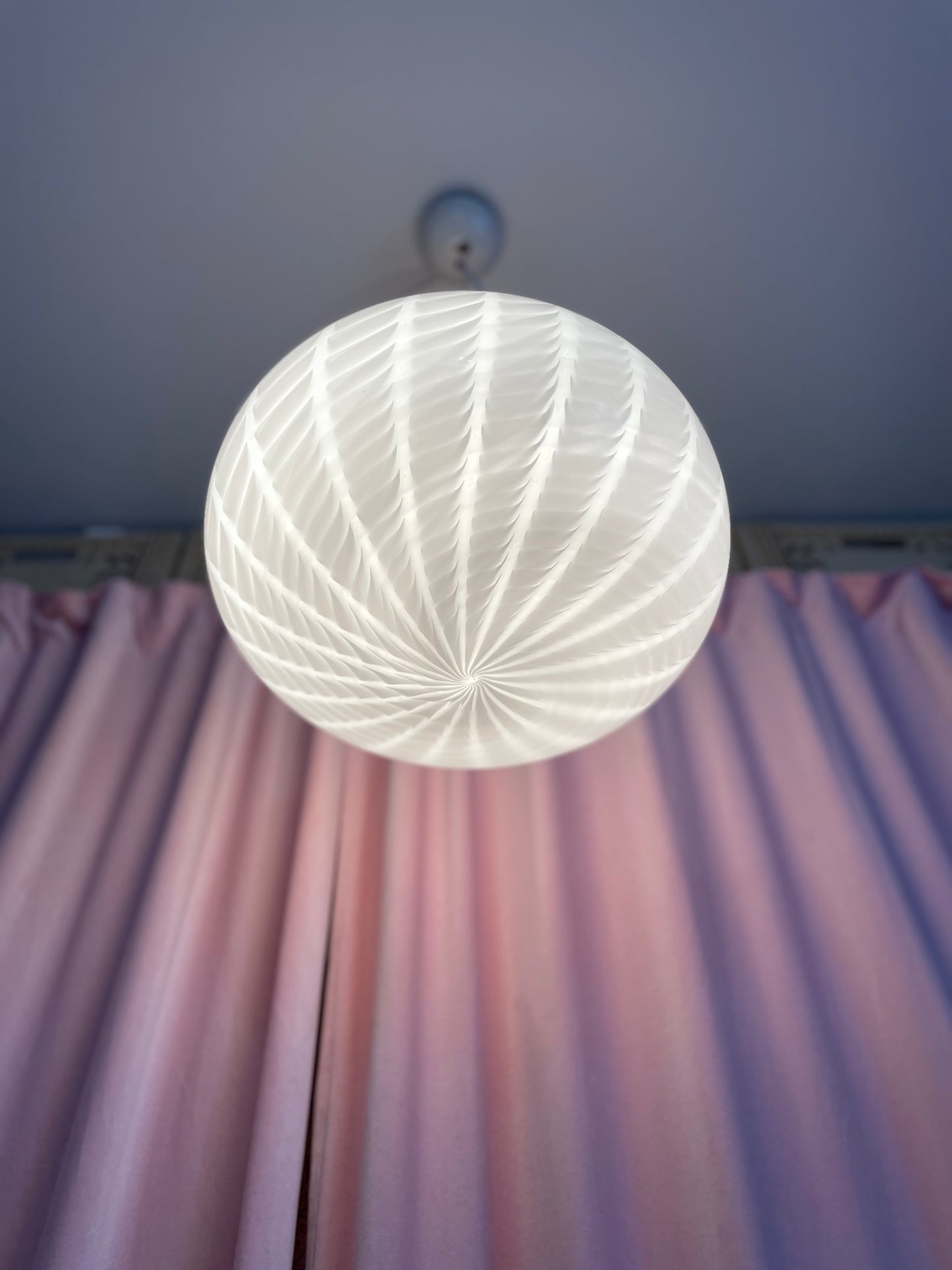 White peacock vintage Murano pendant light 40cm