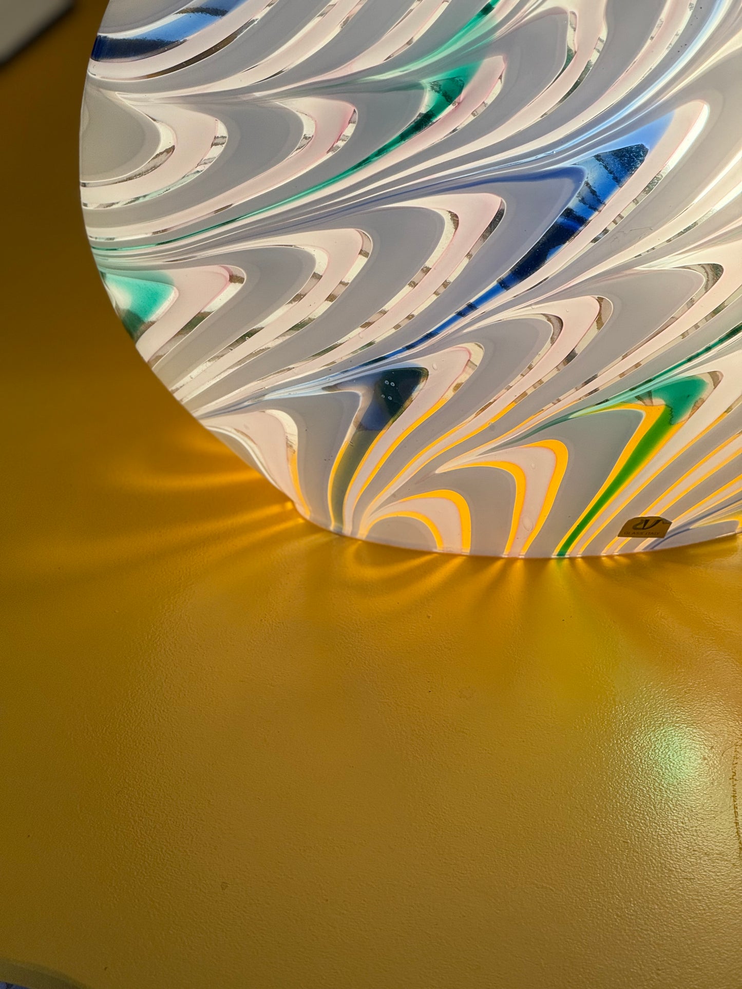 Vintage Murano regnbue bordlampe