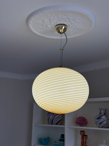 Gul vintage Vetri Murano loftlampe 45cm