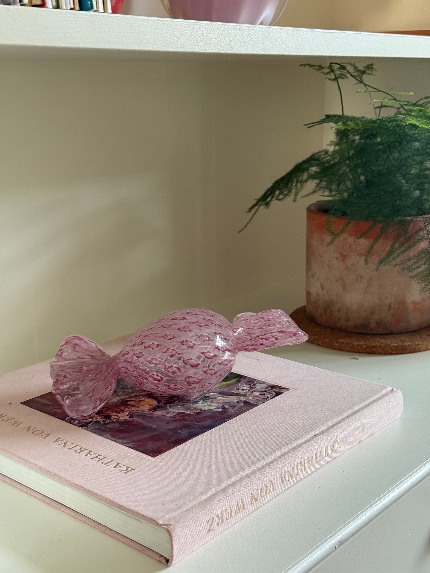 Stort lyserødt murano glasbolche