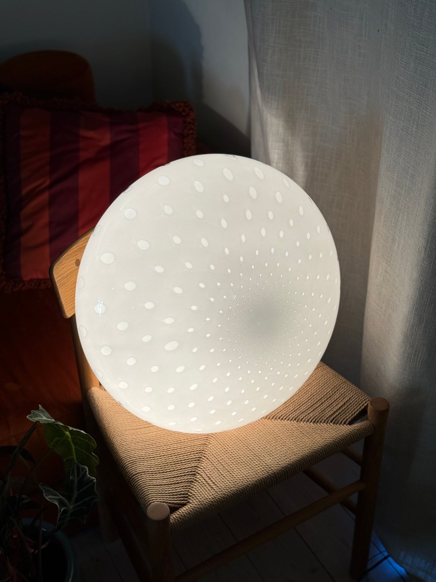 Vintage Murano oval måne pendel Loftlampe 47cm