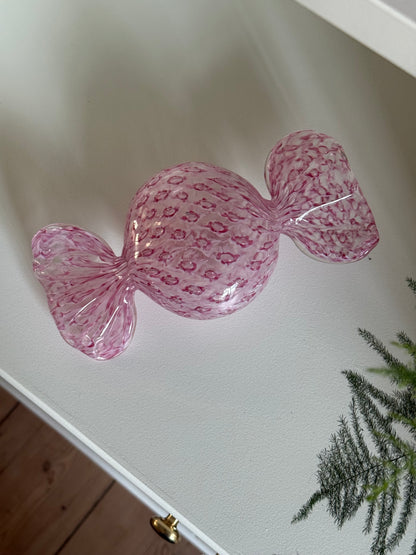 Stort lyserødt murano glasbolche