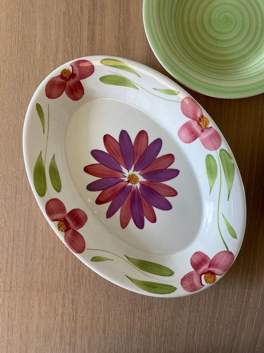 Flowered oblong dish