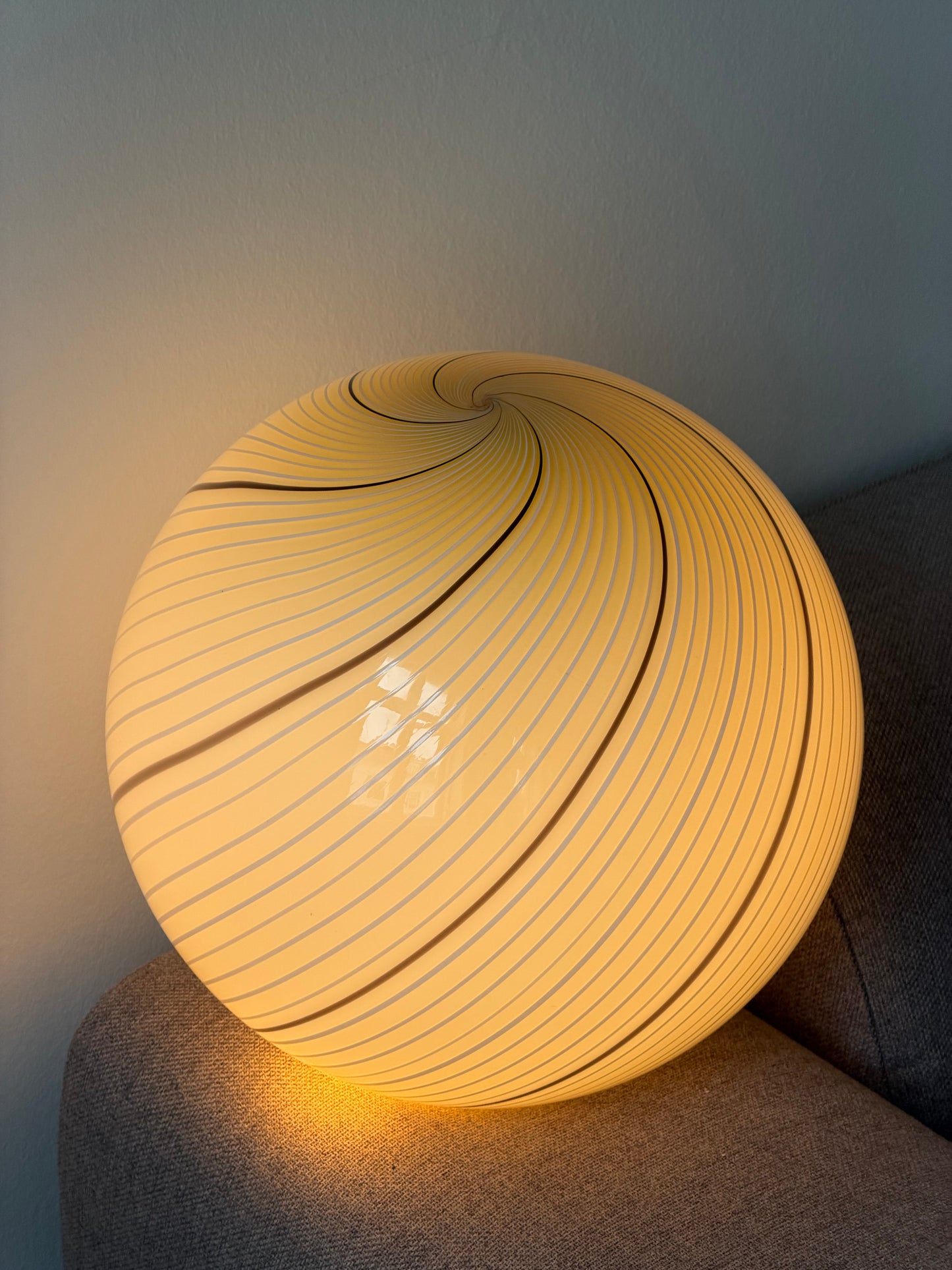Vintage Murano loftlampe 35cm i cremet karamel