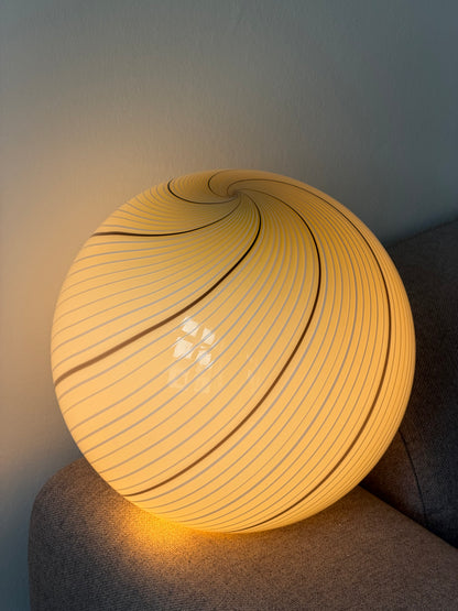 Vintage Murano loftlampe 35cm i cremet karamel