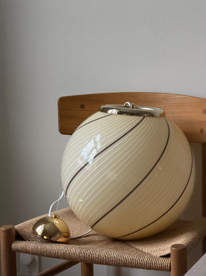 Vintage Murano loftlampe 35cm i cremet karamel