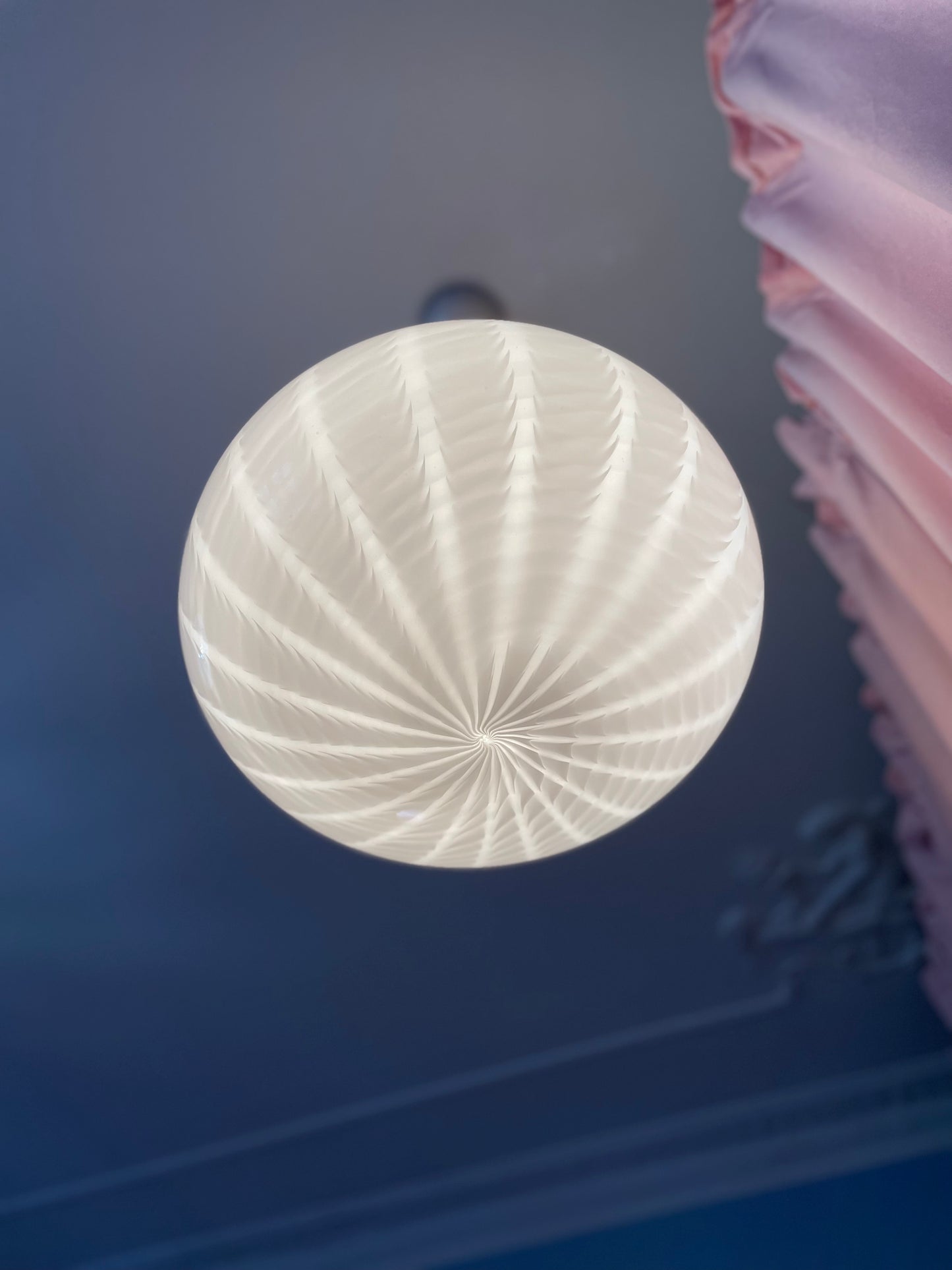 White peacock vintage Murano pendant light 40cm