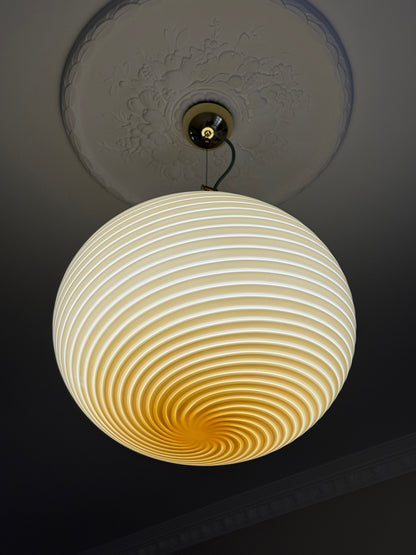 Gul vintage Vetri Murano loftlampe 45cm