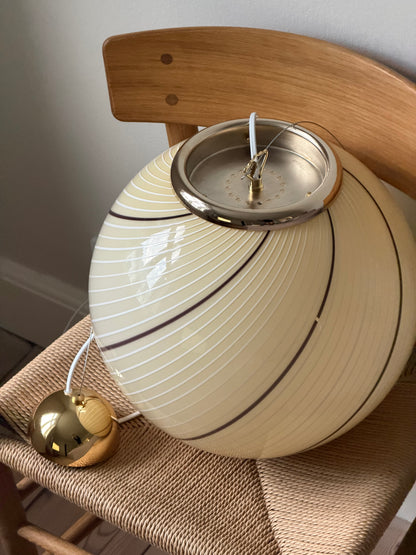 Vintage Murano loftlampe 35cm i cremet karamel