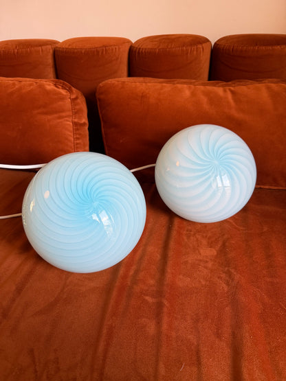 Lyseblå Murano mini pendel