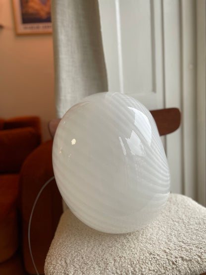 Vintage Murano hvid swirl loftlampe 38cm