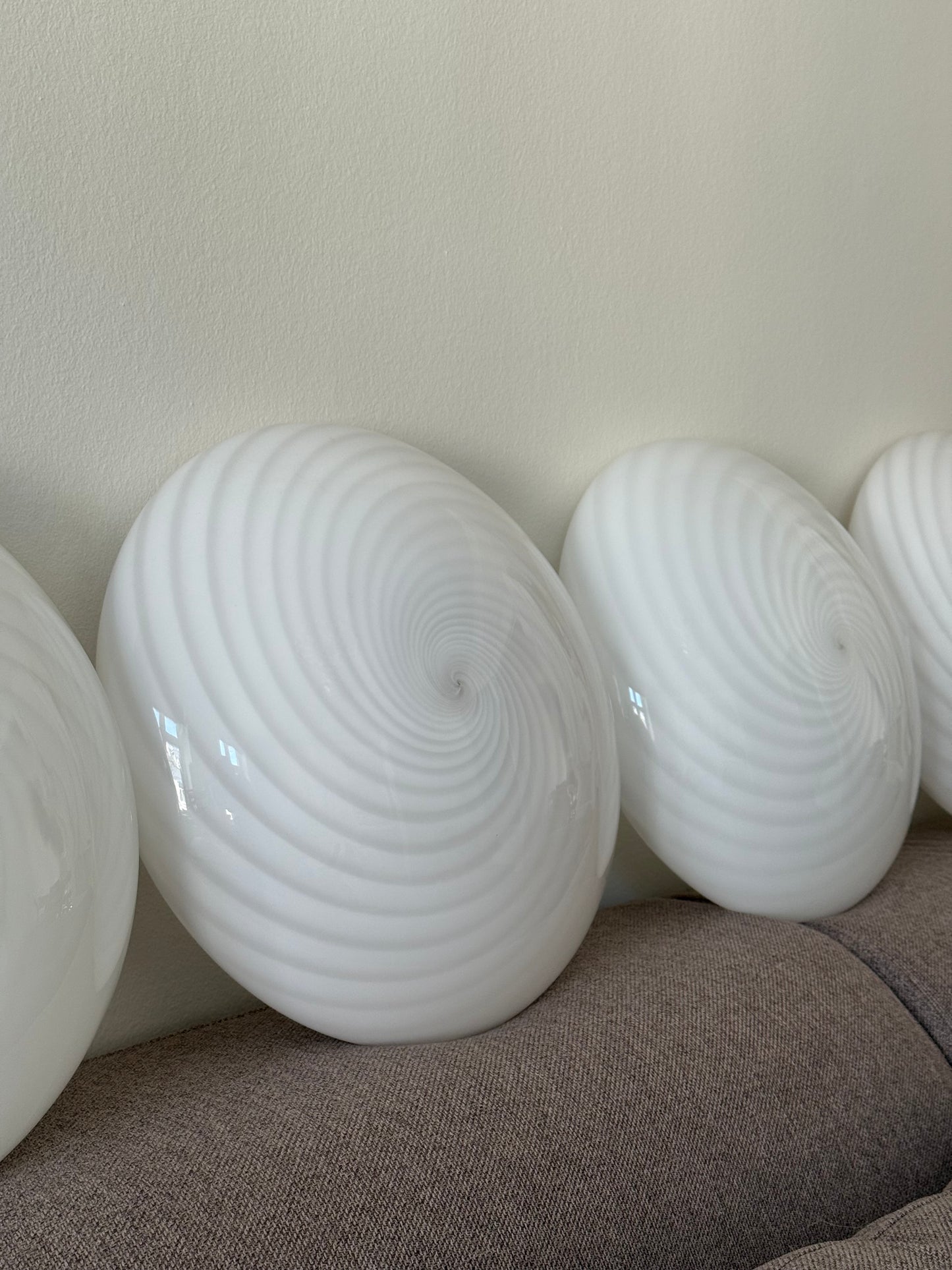 Vintage Murano hvid swirl plafond 38cm