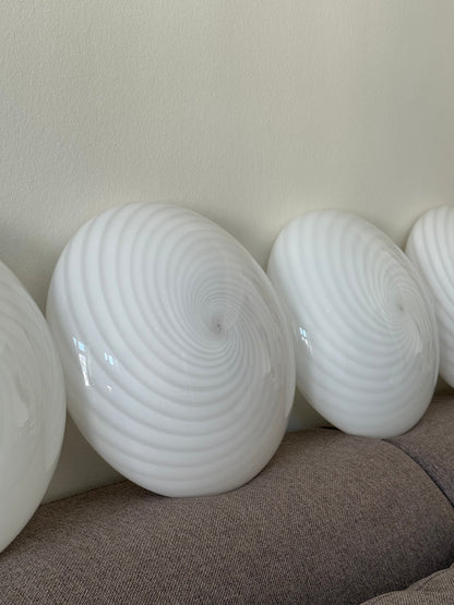 Vintage Murano hvid swirl plafond 38cm