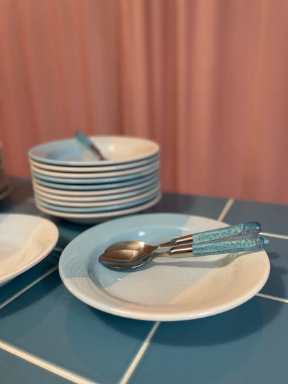 Boblebestik til 6 - lyseblåt plast
