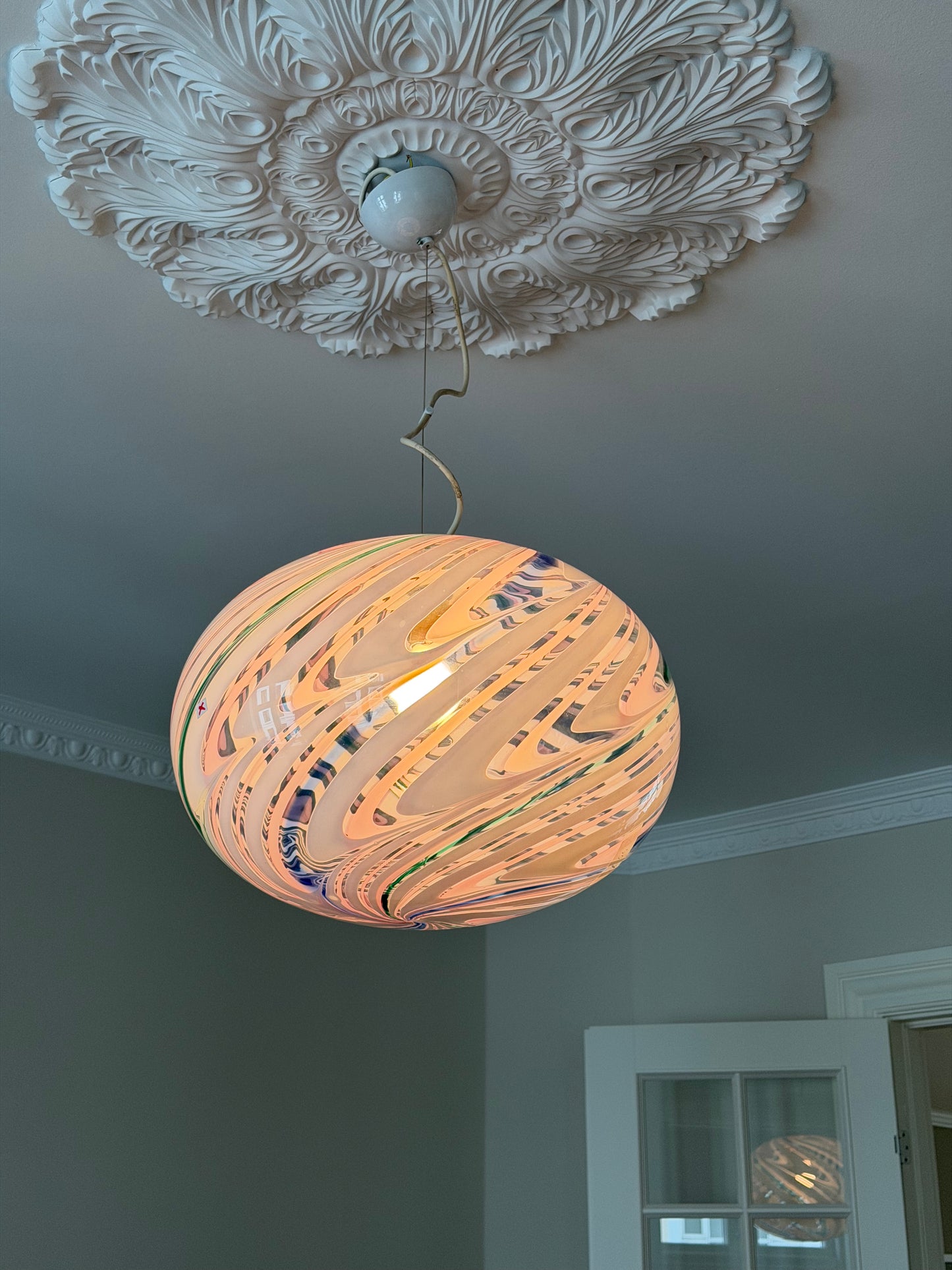 Vintage Murano Regnbue Pendel loftslampe 45cm