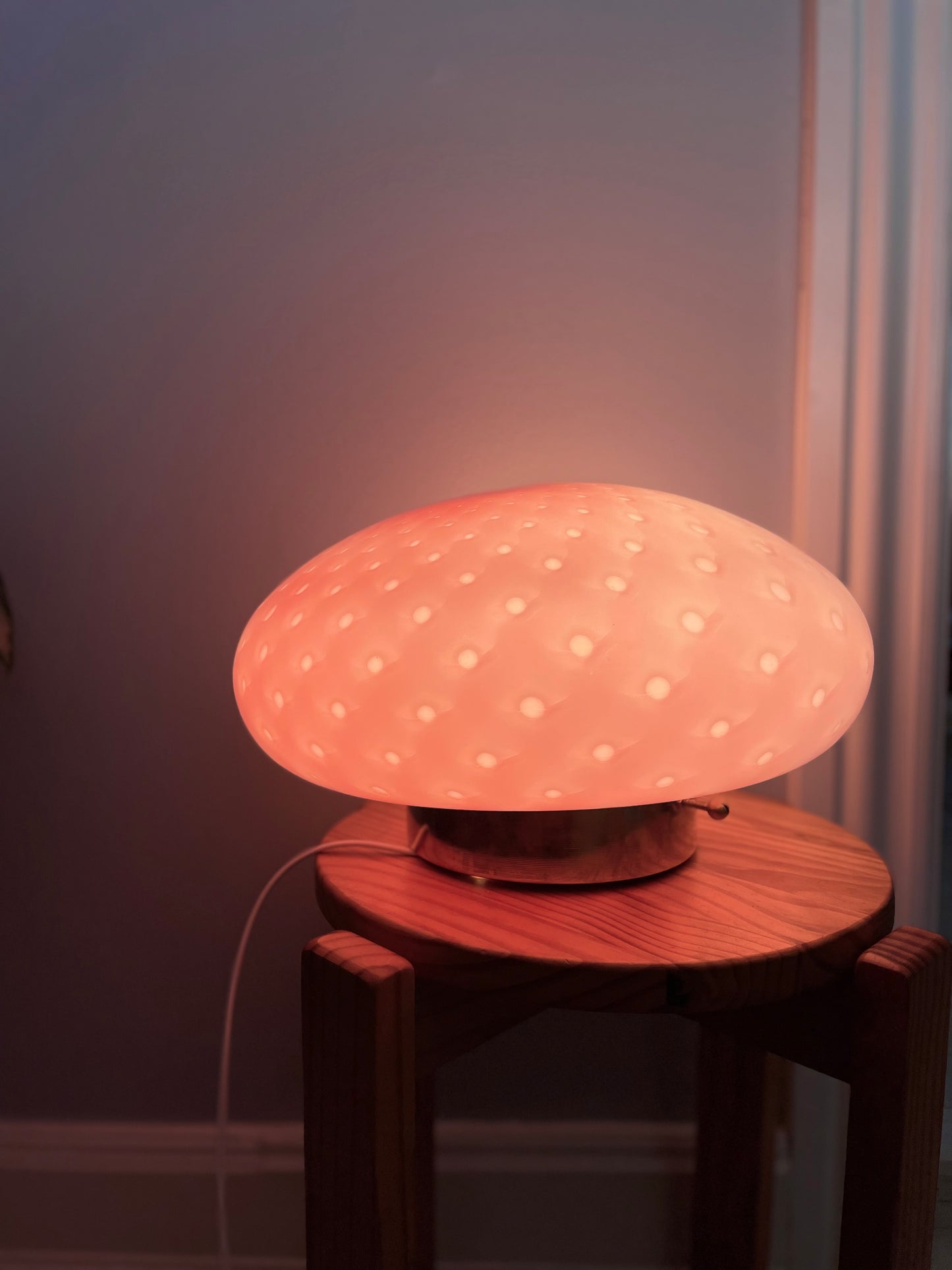 Vintage Murano lyserød plettet plafond 36cm