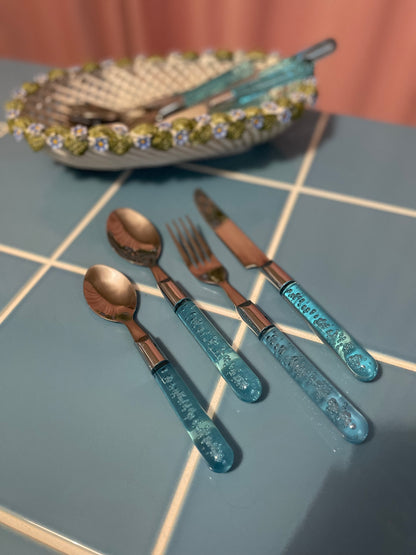 Boblebestik til 6 - lyseblåt plast