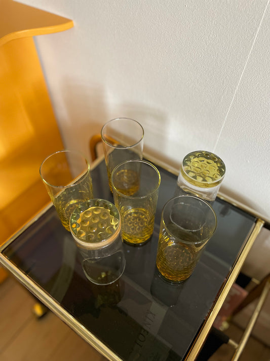 Highball glass with yellow base