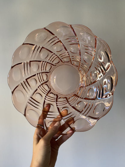 Koralfarvet glasskål