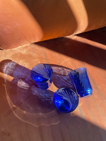 Arcoroc water glass in blue