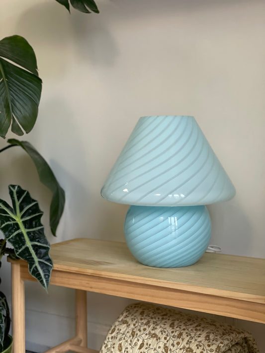 Vetri Murano blue mega mushroom table lamp 37cm