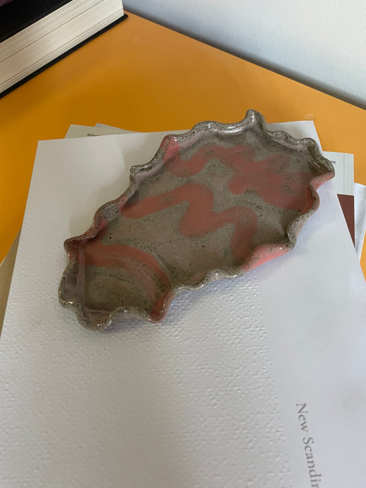 Color tray ceramics - tray in Pink