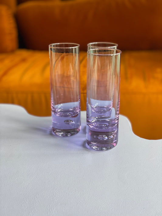 Purple highball glass in crystal